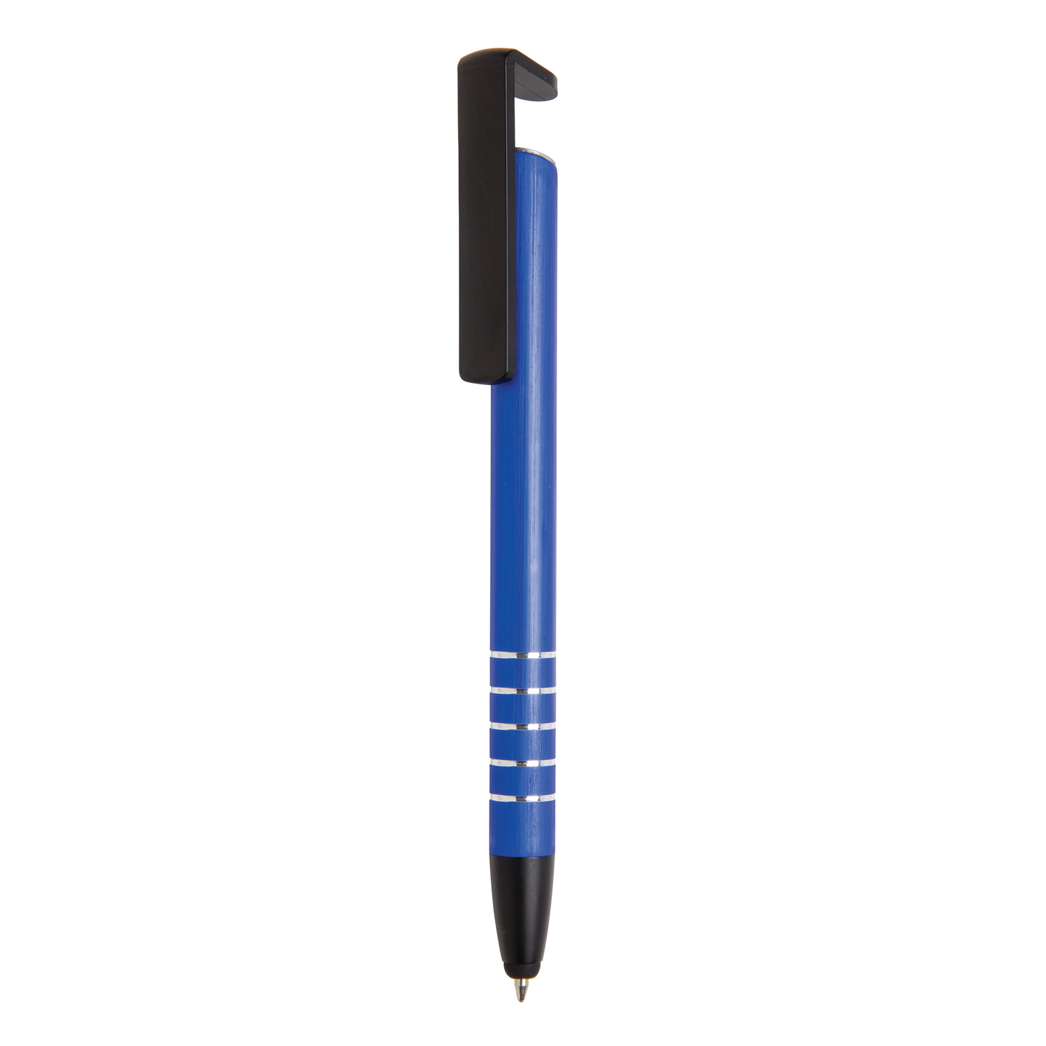Алюминиевая ручка-стилус с подставкой для телефона, синий
